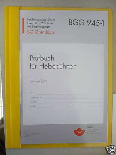 Uvv prüfbuch hubbühnen - prüfbuch,