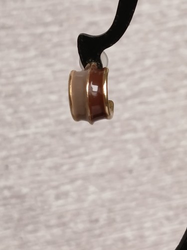 Halbcreolen braun beige - beige, gold