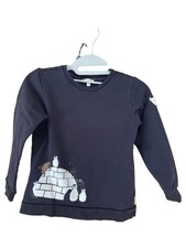 Steiff Kinder Pullover Mädchen Iglo Bär Blau Gr. 122 Baumwolle