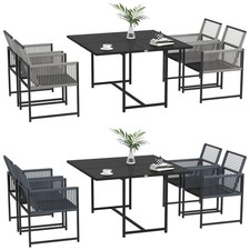 5 tlg. Sitzgruppe, Gartenmöbel-Set, Gartengarnitur mit 4 Klappstühlen, 1 Tisch