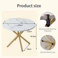 Runder Esstisch Marmorimitat