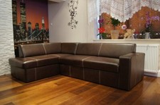 Echtleder Ecksofa mit Schlaffunktion Leder Eckcouch Echt Leder Sofa Braun