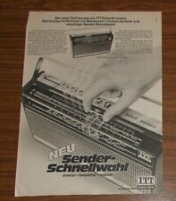 Seltene Werbung vintage ITT Schaub-Lorenz GOLF EUROPA Kofferradio 1972
