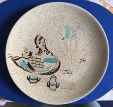 Vintage 50er Jahre Red Wing 11" Essteller Bob White Quail Vogel Dekor