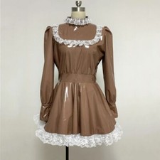 Sissy girl maid lockable - maid, brown
