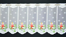 Weihnachtsgardine Scheibengardine 8 Breiten Bistrogardine mit Weihnachtskerzen 