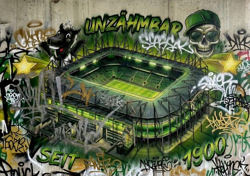 Graffiti fußballstadion - fußballstadion, –