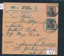 115230) Hohndorf (Bz.Chemnitz), Paketkarte 1920