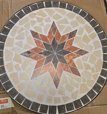 Gartentisch Gardamo Stella 60 cm rund Gestell aus Stahl in matt schwarz, Gartent