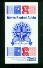 Metro Pocket Guide  Washington U.S.A Twenty five years 1976  / 2001 System Map