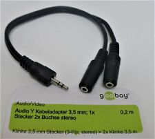 Y Adapter AUX Kabel Verteiler Audio Klinke 3,5mm Stecker 2x Buchse Spitter 27380