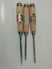3 Kirschen Stecheisen Stechbeitel 6 mm Tischler Schreiner Stemmeisen Holzheft