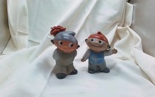 Mainzelmännchen 2 Figuren 1 mal mit Rose ZDF 1975 ca. 11,5cm Vintage