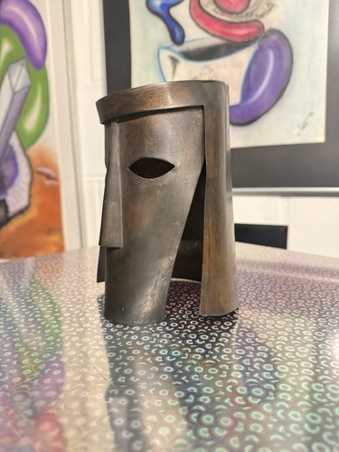 Skulpturmaske metallmassiv - skulpturmaske,
