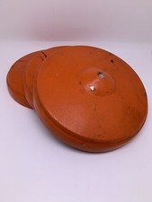 3 Radkappen Orange Konvolut Vintage Auto Retro Werkstatt #23020