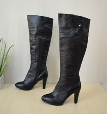klasse Cafe Noir Echtleder High Heel Stiefel Gr. 40 Damenstiefel - NEU