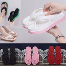 Damen Pumps Flip Flops Keilabsatz Plateau Slingback Hausschuhe Sandalen Sommer