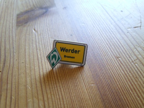Werder bremen pin ortsschild - werder,