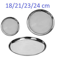 Serviertablett Servierplatte Servierteller aus Stahl rund 18cm/21cm/23cm/28cm