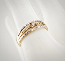 Diamant Ring ? 375 Gold gr. 66 Goldring Edelstein Damen Schmuck Edel