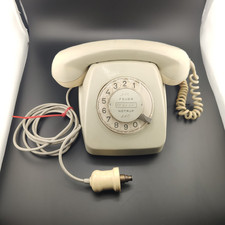 📞 Vintage Wählscheibentelefon 60er Retro Telefon Beige 🔌 Kult Deko Klassiker