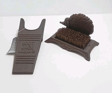 Schuhabstreifer Igel + Boot Jack im Landhausstil aus Gusseisen Neu #3
