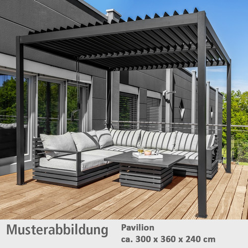 Pavillon mit lamellendach - pavillon, ca