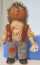 Steiff schöner Igel Mecki 717 B 50er 17cm  farbenfroh Gummikopf wenig porös KFS