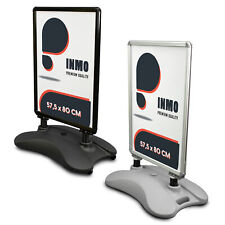 Kundenstopper DIN A1 silber schwarz Plakatständer Werbetafel Gehwegaufsteller