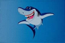 Aufnäher Fisch Motiv Nr. 29 lustiger Hai Fahne Flagge Aufbügler Patch 9 x 6 cm