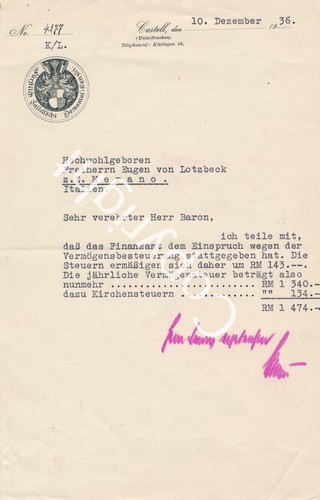 Dokument brief freiherr eugen - brief,