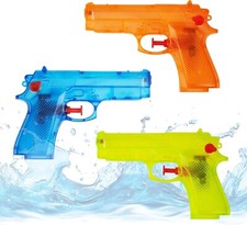 3X Wasserpistolen 12 cm bunt