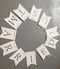 Girlande "Just Married" Hochzeit Wedding hochwertige Goldbuchstaben 