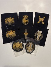 Konvolut dänische Abzeichen Armee / U.a Dragoner, Atellerie / Boullion Stickerei