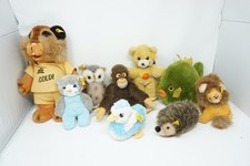 Steiff 9 Tiere im Set, Hamster, Fisch, Affe, Bär, Eule, Löwe, Katze, Igel