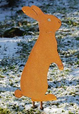 Osterhase 3 Größen Hase Edelrost Rost Stecker Osterdeko Frühling Ostern bunny