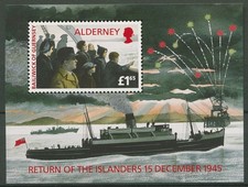 Alderney 1995 Heimkehrer 2. Weltkrieg Schiff Block 1 postfrisch (C90369)