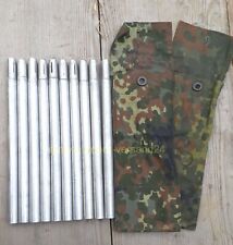 10 Bundeswehr Zeltgestänge Zeltstab Zeltstäbe Zeltstange Alu BW Zelt MIT TASCHEN
