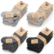 Alpaka Socken 3 Paar 85% Wolle Dick Warm Wintersocken für Herren Damen