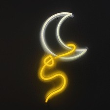 Neon led light moon leash - moon,
