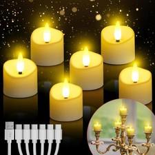 Wiederaufladbare LED Teelichter 6pcs Künstliche Kerzen mit Timer Fernbedienung