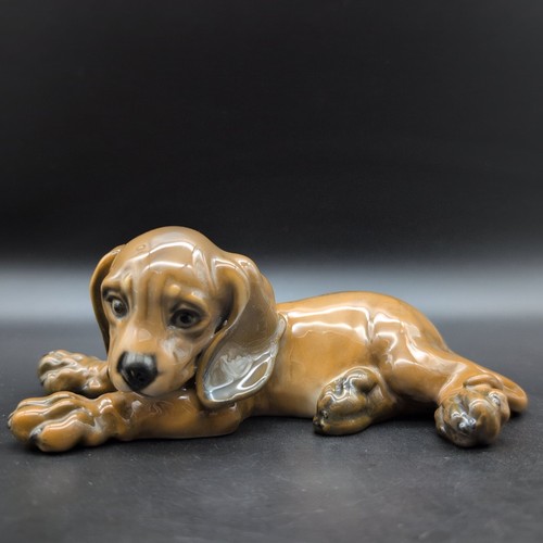 Dackel porzellanfigur - dackel,
