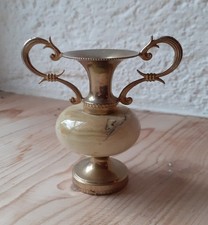 Mini-Vase, 9 cm, mit geschliffenem Stein (Achat?)