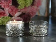 B-Ware % Teelichthalter Kerzenhalter glas Nostalgie Shabby Vintage Chic Antique