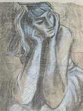 GROSSE KREIDE ZEICHNUNG AUF