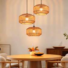 Pendelleuchte flammig rattan - 3-flammig,