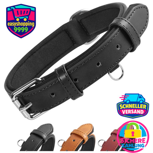 Hundehalsband leder schwarz - hundehalsband,
