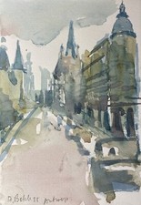 Alfred Behle 1935-97 Expressives Aquarell Antwerpen Belgien Ohm Schüler HH