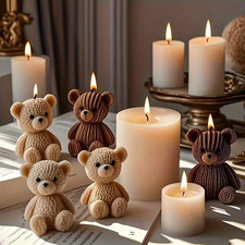 3er Set Mini-Bär Kerzenform
