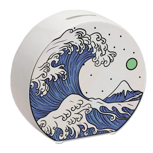 Spardose mit wellen motiv - spardose,